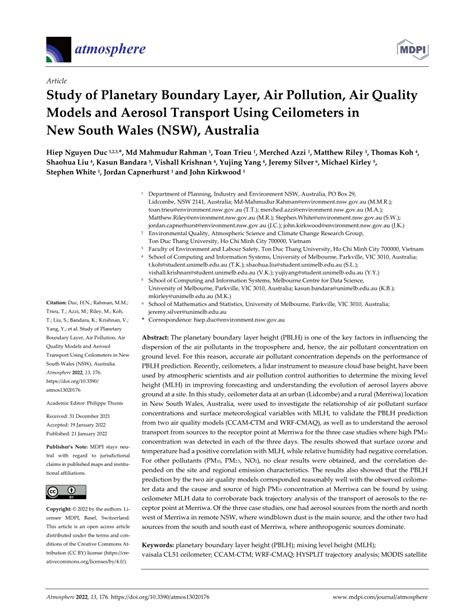 (PDF) Study of Planetary Boundary Layer, Air Pollution, Air Quality Models and Aerosol Transport ...