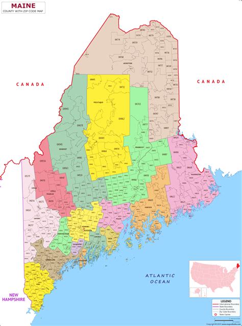 Maine County Zip Codes Map