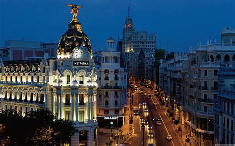 Download Spanish Broadway Madrid Gran Via Wallpaper | Wallpapers.com