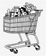 Grocery Cart Coloring Page 5 By John  Full Shopping Trolley Drawing sketch template