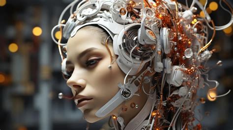 Premium AI Image | HumanMachine Hybrid Character Captivating Fusion of ...