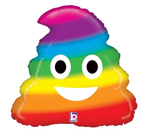 20"PKG EMOJI RAINBOW POO SHAPE