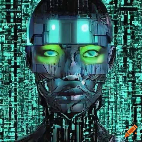 Futuristic computer matrix ai illustration
