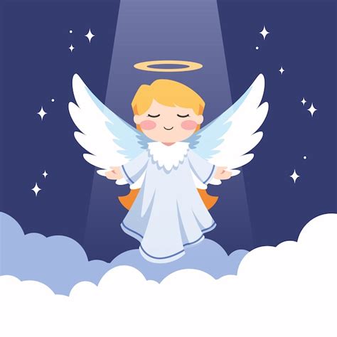 Flat christmas angel illustration | Free Vector