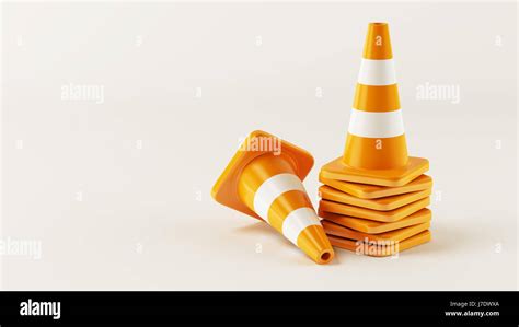 Traffic cones on white background Stock Photo - Alamy