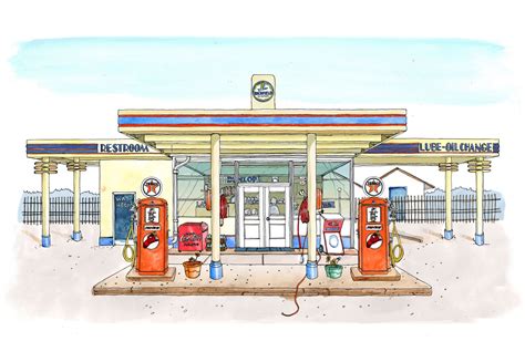 Gas Station Drawing at GetDrawings | Free download