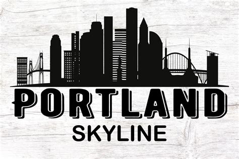 Portland Skyline Silhouette Graphic by M'S Design · Creative Fabrica