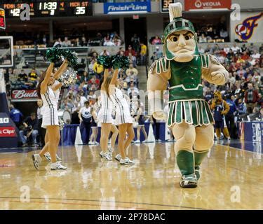 Michigan State Spartans mascot "Sparty" poses for a photo prior to the ...