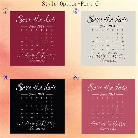 Save the Date Calendar Magnets, Square Fridge Magnets, Special Date ...