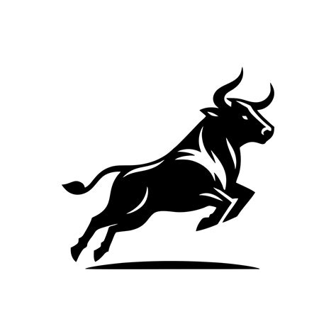 black and white bull logo. running bull logo 45815677 Vector Art at ...