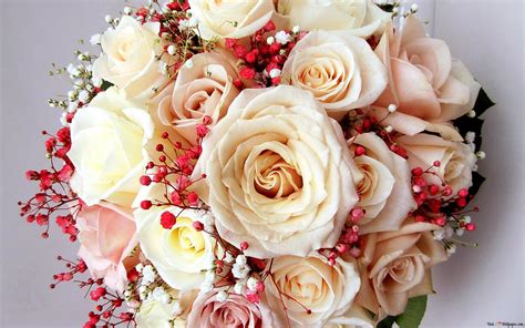 White Rose Bouquet 2K wallpaper download