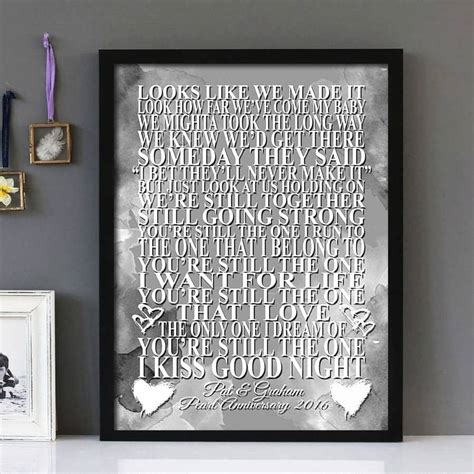 "You'Re Still The One"- Shania Twain - Framed Lyrics Wall Art Design