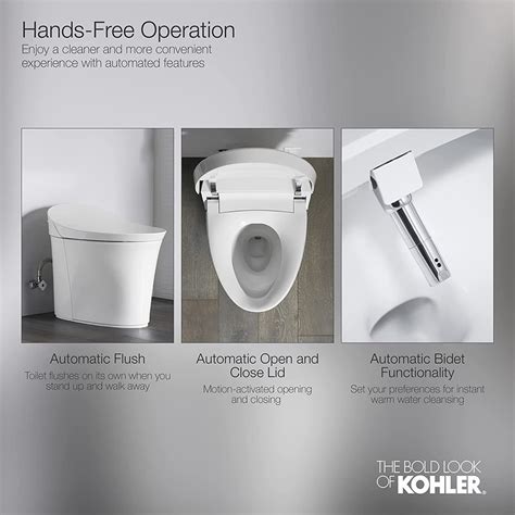 White KOHLER Veil Intelligent One-piece Toilet 5401IN-0, Floor Mounted ...