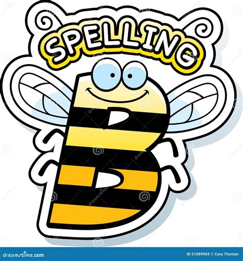 Cartoon Spelling Bee Text stock vector. Illustration of clip - 51089969