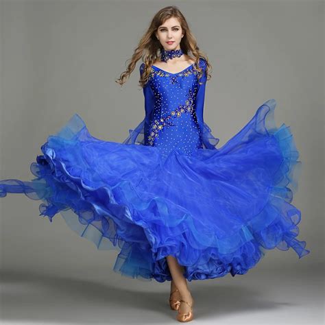 Standard Ballroom Dresses Women Long Sleeve Lycra Stretchy Ballroom ...