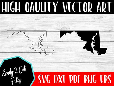 Maryland Outline SVG Files Maryland Cut Files Laser File - Etsy