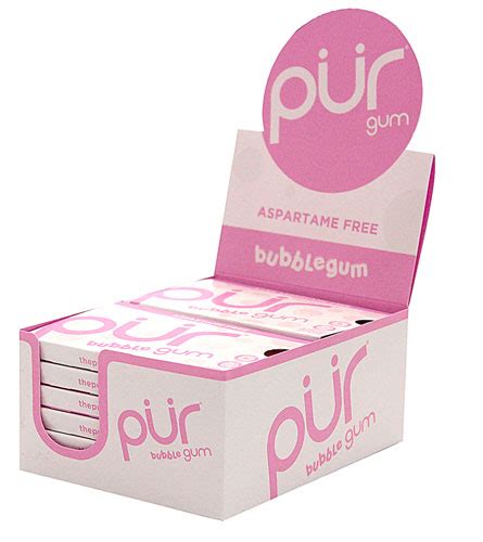 Pur Company Pur Gum Aspartame Free Bubble Gum -- 12 Tray - Vitacost