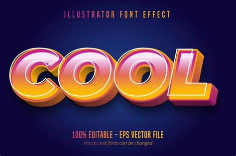 Cool Text, 3D Editable Font Effect Illustration par Mustafa Beksen · Creative Fabrica