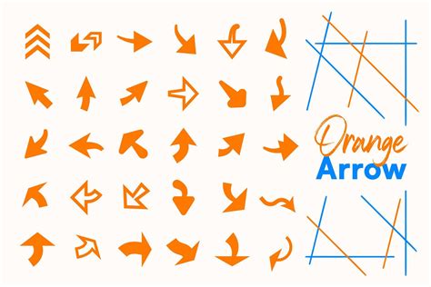 Orange arrow collection vector for content marketing, presentation ...