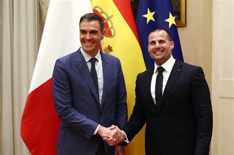 La Moncloa. 04/04/2023. The President of the Government of Spain and the Maltese prime minister ...