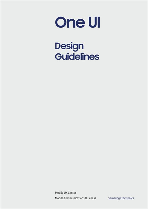 One UI | PDF document | Branding Style Guides