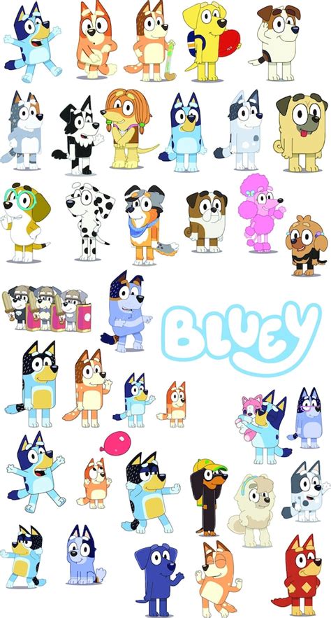 Vinyl Wall Decals Bluey All Characters | Etsy