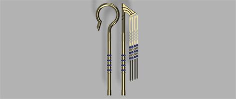 STL file Osiris Crook and Flail - Gods of egypt 😇・3D printable model to ...