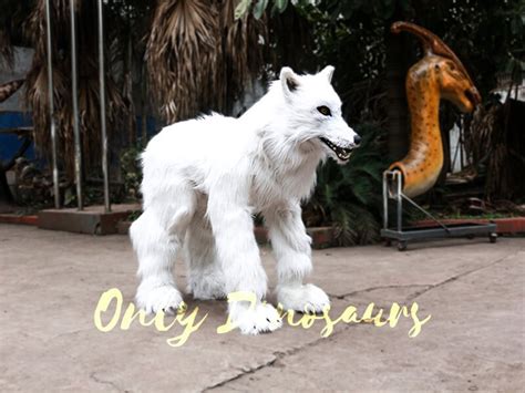 Life Size White Wolf Costume For Show | Only Dinosaurs