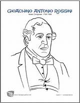 Rossini  Free Famous Composer Coloring Page sketch template
