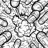 Premium Photo  Coloring Page Black And White Comic Book Explosion With sketch template