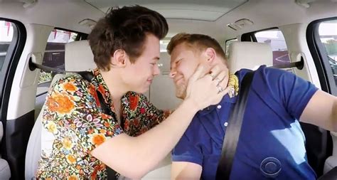 Harry Styles and James Corden Kiss in Holiday-Themed Carpool Karaoke ...