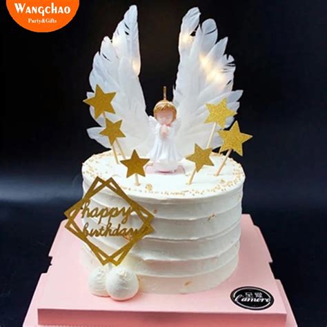 Angel Wings Cake Topper Cake Decoration Angel Happy Birthday Party ...