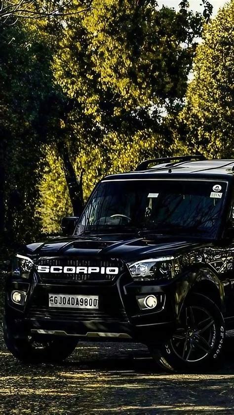 Black Scorpio, Trees Background, black car, HD phone wallpaper | Peakpx