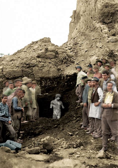 the discovery of the statue of antinous in delphi, greece in 1894 (colorized by me) : r ...