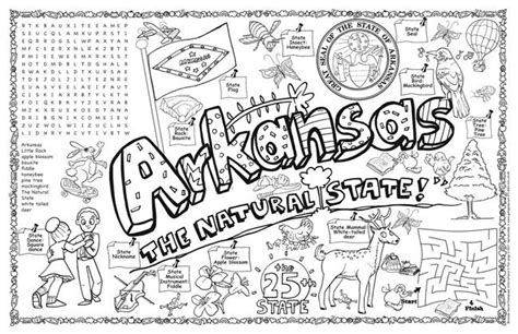 Arkansas Symbols & Facts FunSheet â Pack of 30 | State symbols, Coloring pages, Flag coloring pages