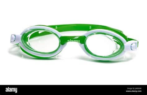 Green goggles for swimming isolated on white background Stock Photo - Alamy