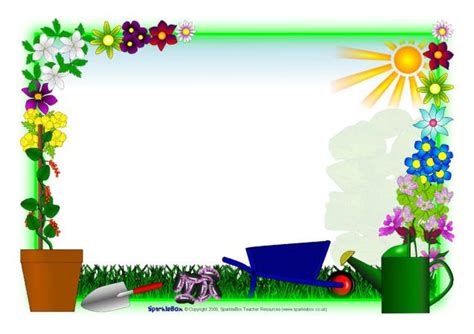 Plant Growing A4 Page Borders (SB2262) | Page borders, Clip art borders, Border design