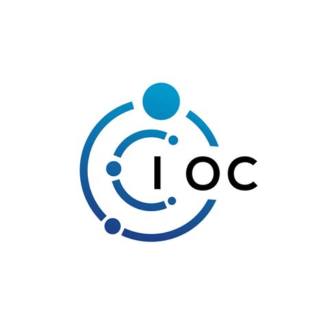 IOC letter technology logo design on white background. IOC creative ...