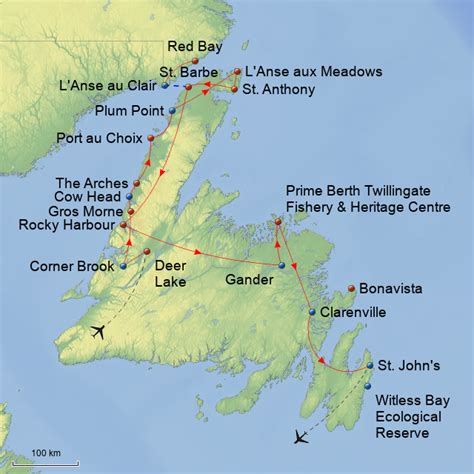 StepMap - Newfoundland & Labrador - Landkarte für Canada