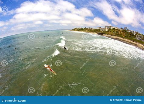 Wide Angle San Clemente Surfing Stock Photo - Image of cliff, dana ...