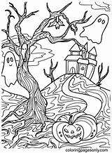 Printable Scary Halloween Coloring Page  Free Pages sketch template