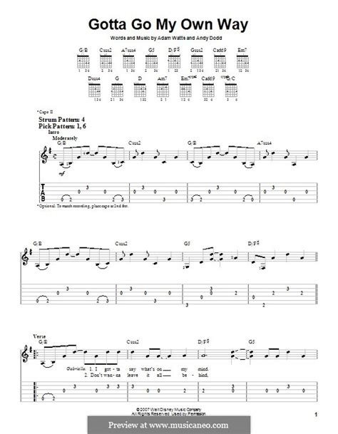 Gotta Go My Own Way by A. Watts, A. Dodd - sheet music on MusicaNeo