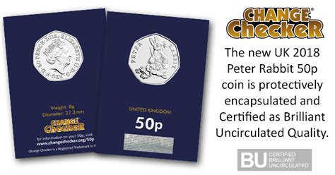 UK 2018 Peter Rabbit 50p coin in BU Quality