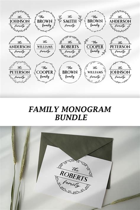 Family monogram bundle. Round signs collection (2107011)