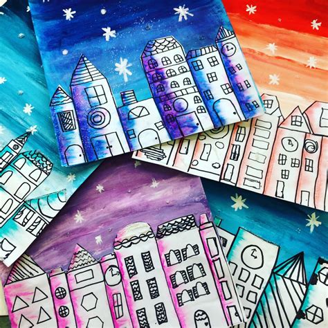 Winter Cityscapes – Painted Paper Art