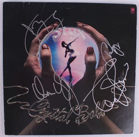 Styx Signed "Crystal Ball" Record Album Cover with (4) Signatures ...