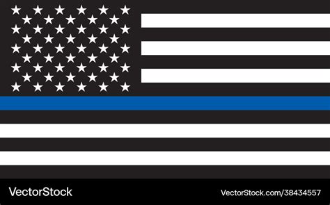 Thin blue line american flag Royalty Free Vector Image