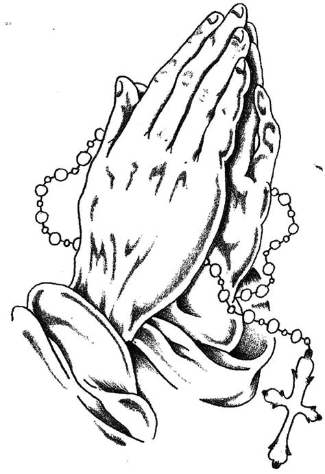 Hands With Rosary Drawing at GetDrawings | Free download