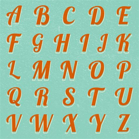 A-Z retro alphabet boldface lettering typography | free image by rawpixel.com / Chim Lettering ...