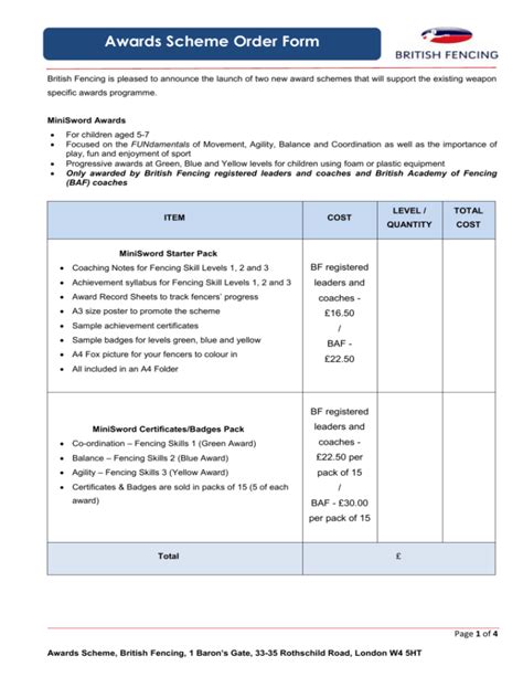 award scheme application form